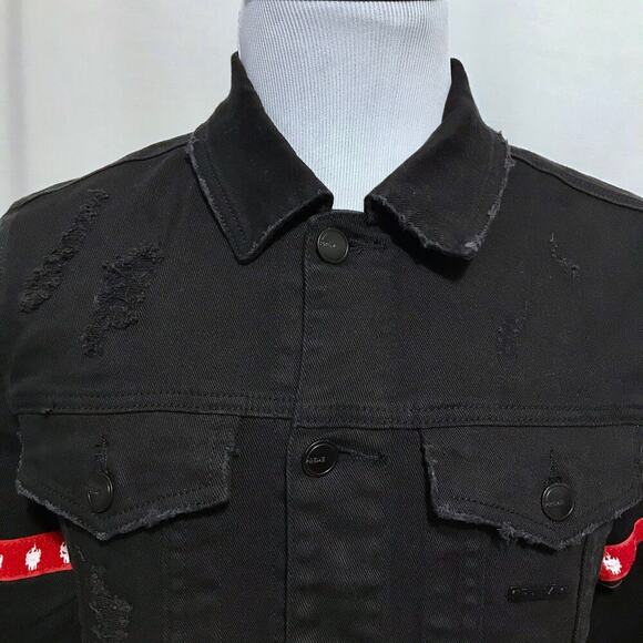 Preme NWOT Black Wash Jean Jacket Men M - Picture 2 of 16